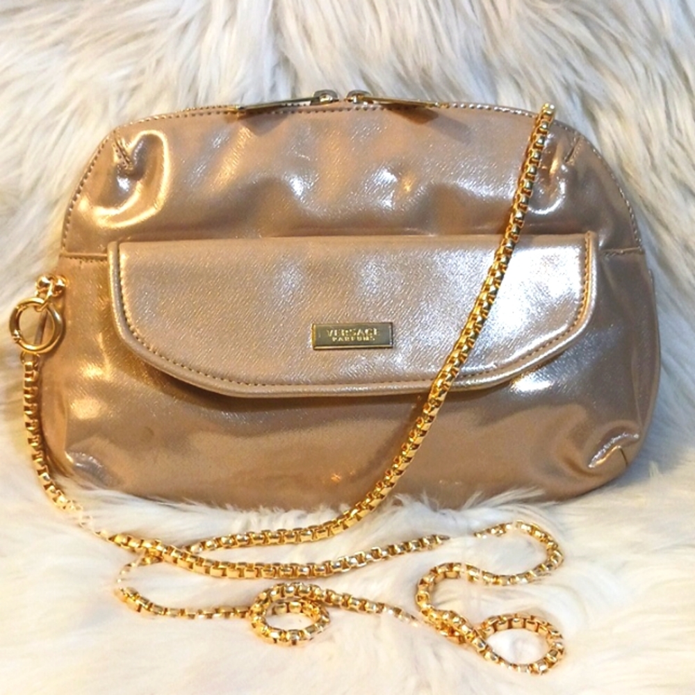 VERSACE Larger Size GOLD Cosmetic Pouch Crossbody Bag See measurements
